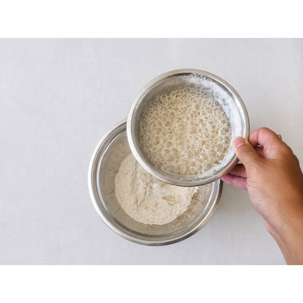 Activated yeast foaming in a bowl of water